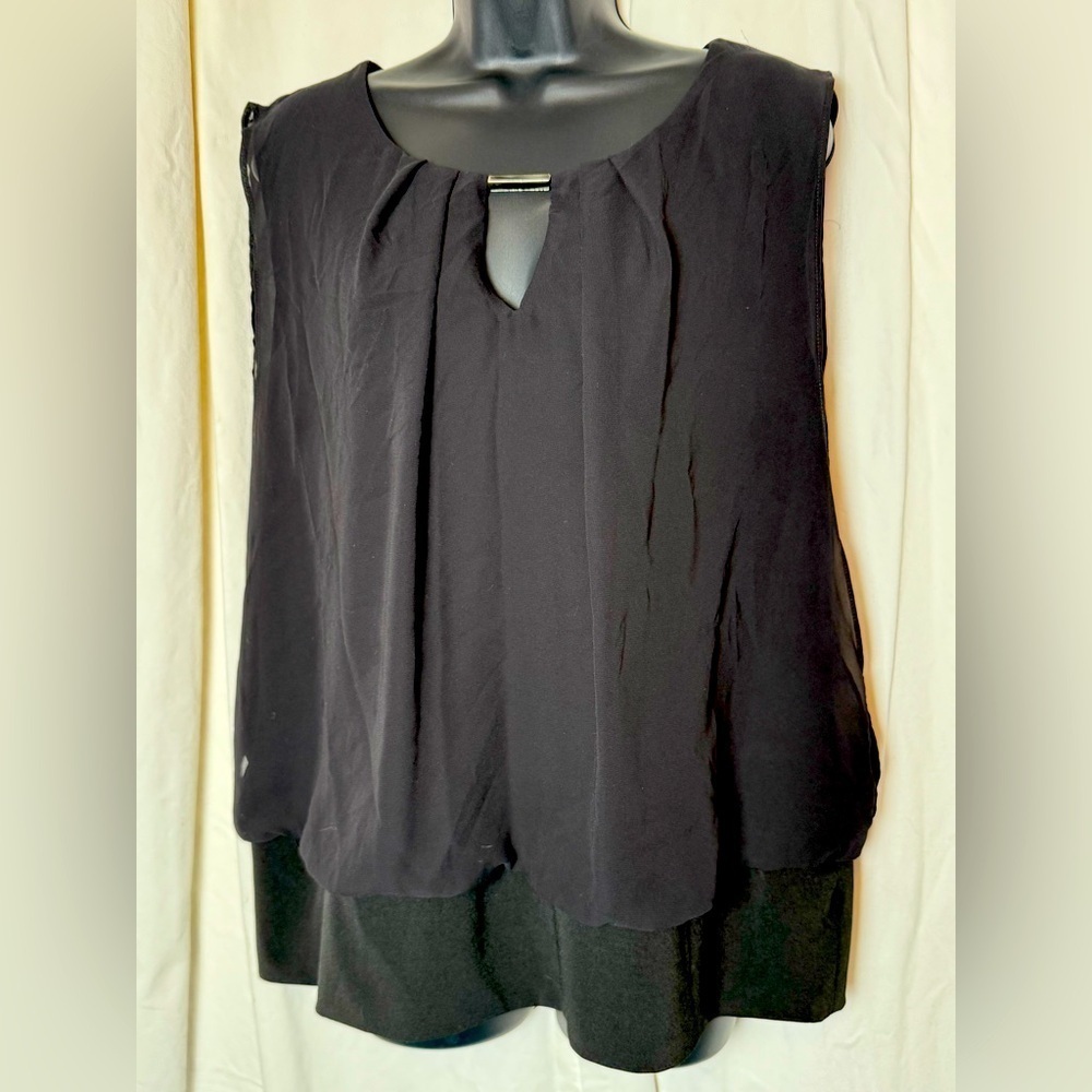 7th Avenue Design Studio NY & Co. Women's Sz XL Layered Sheer Sleeveless Blouse